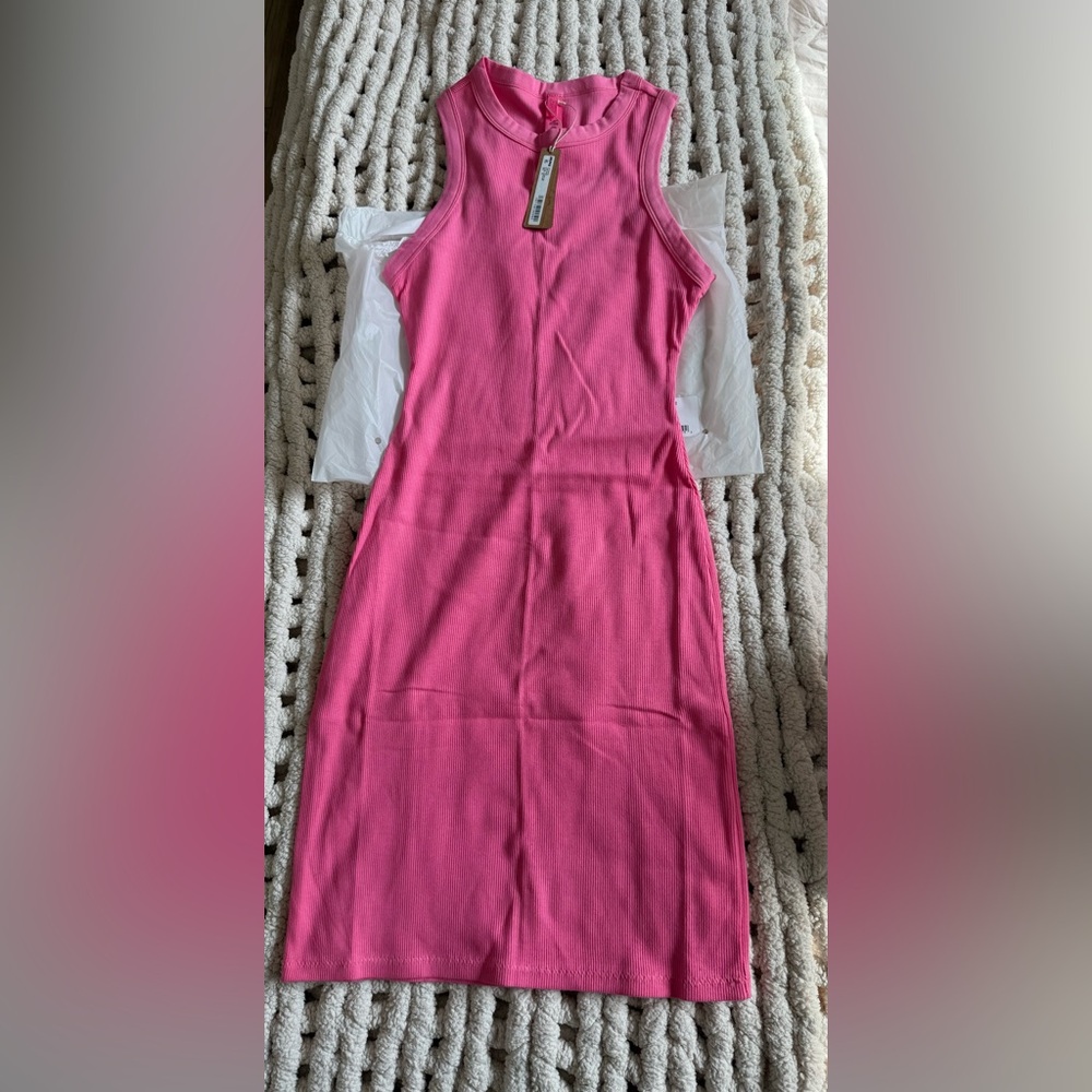 SKIMS Pink Ribbed Women's Dress
